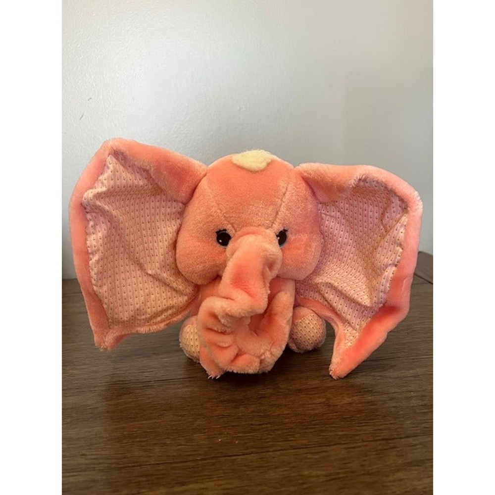 Vintage Mattel‎ Emotions Pink Elephant Plush Stuffed Animal Toy